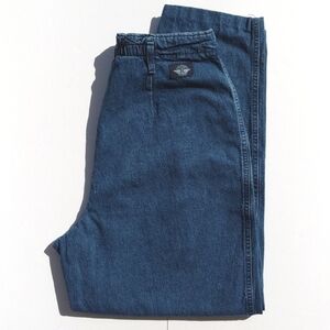 Dockers 90's Vintage Pleated Dark Wash High Rise Tapered Ankle Cut Mom Jeans 12